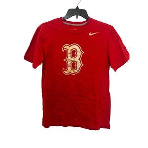 Nike Mens Regular Fit Red T-Shirt With Gold Boston B Logo